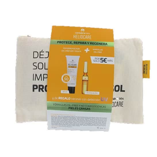 Heliocare Pack 360º Gel Oil-Free FPS 50 50ml + Endocare Radiance Ampollas 10u + Neceser