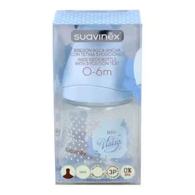 Suavinex Biberon Boca Ancha Azul 0-6 Meses 150ml