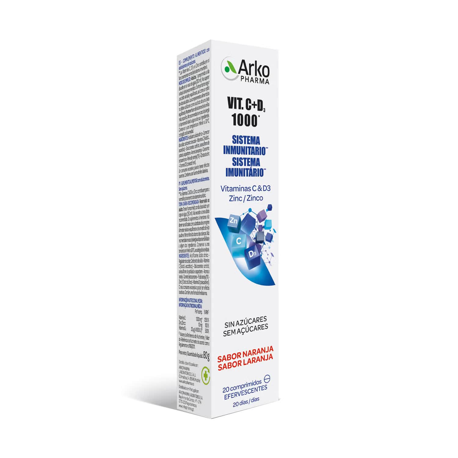 Arkopharma Vitamina C + D3 1000 20 comprimidos efervescentes sabor naranja