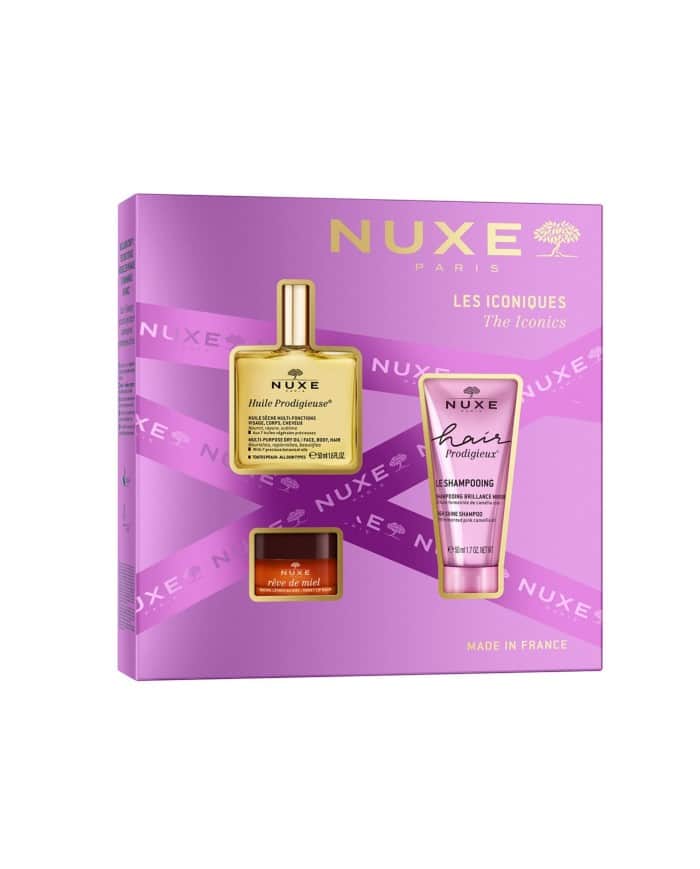 Nuxe Cofre Los Icónicos (Huile Prodigieuse + Champú + Rêve de Miel Labios)